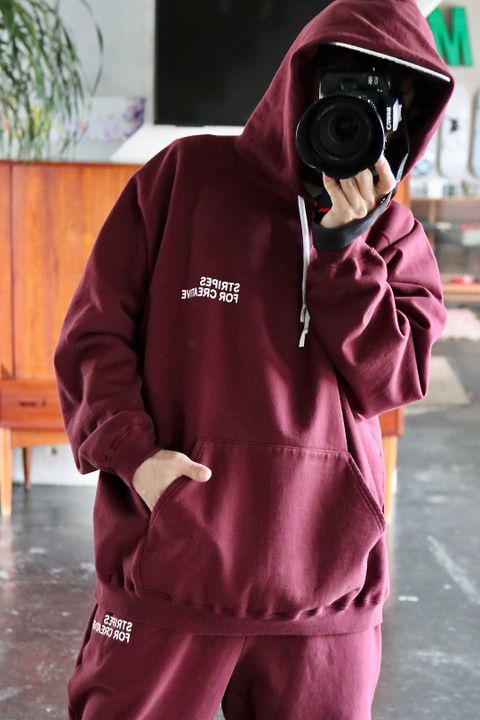 S.F.C RAGLAN HOODIE"BURGUNDY"style.