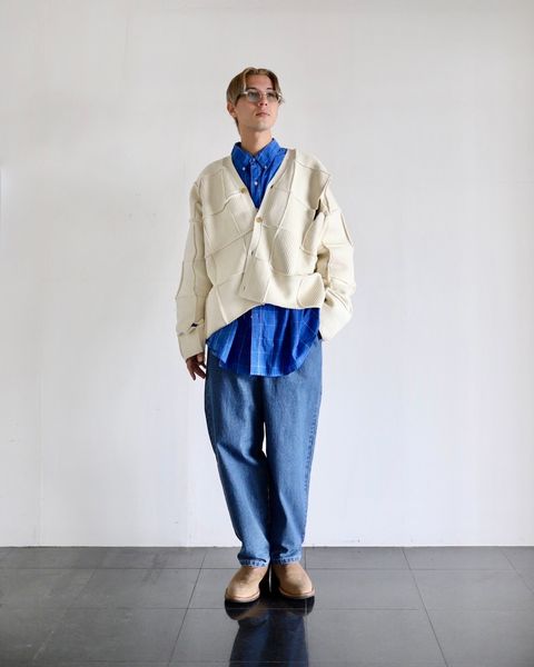 YOKE ヨーク 24SS PATCHWORK RIB BUTTONED CARDIGANスタイル