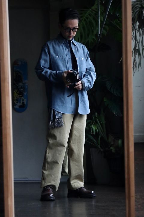 A.PRESSE アプレッセ23SSシャツ Rigid Chambray Shirtスタイル