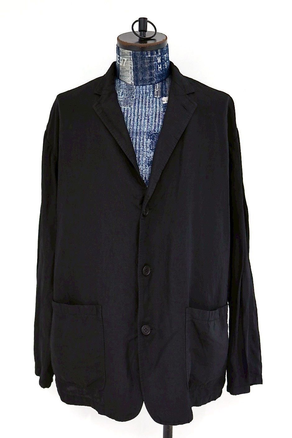 コムデギャルソンオム26SS リネンギャバ製品染3Bジャケット(HQ-J026-051)BLACK☆5月1日(金)発売！