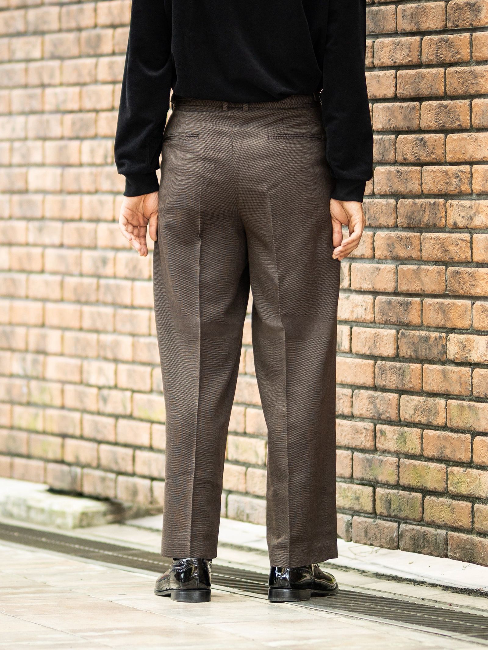 マーカ 26AW SINGLE PLEAT WIDE TROUSERS(M26C10PT02C)BROWN BIRD’S-EYE☆新作発売！