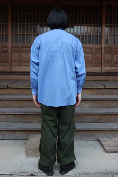 Graphpaper 22SS Broad L/S Oversized Regular Collar Shirt"BLUE".style