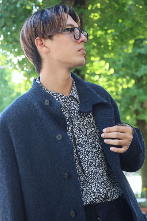 A.PRESSE 23AW Tweed Hunting Jacket"NAVY"スタイル