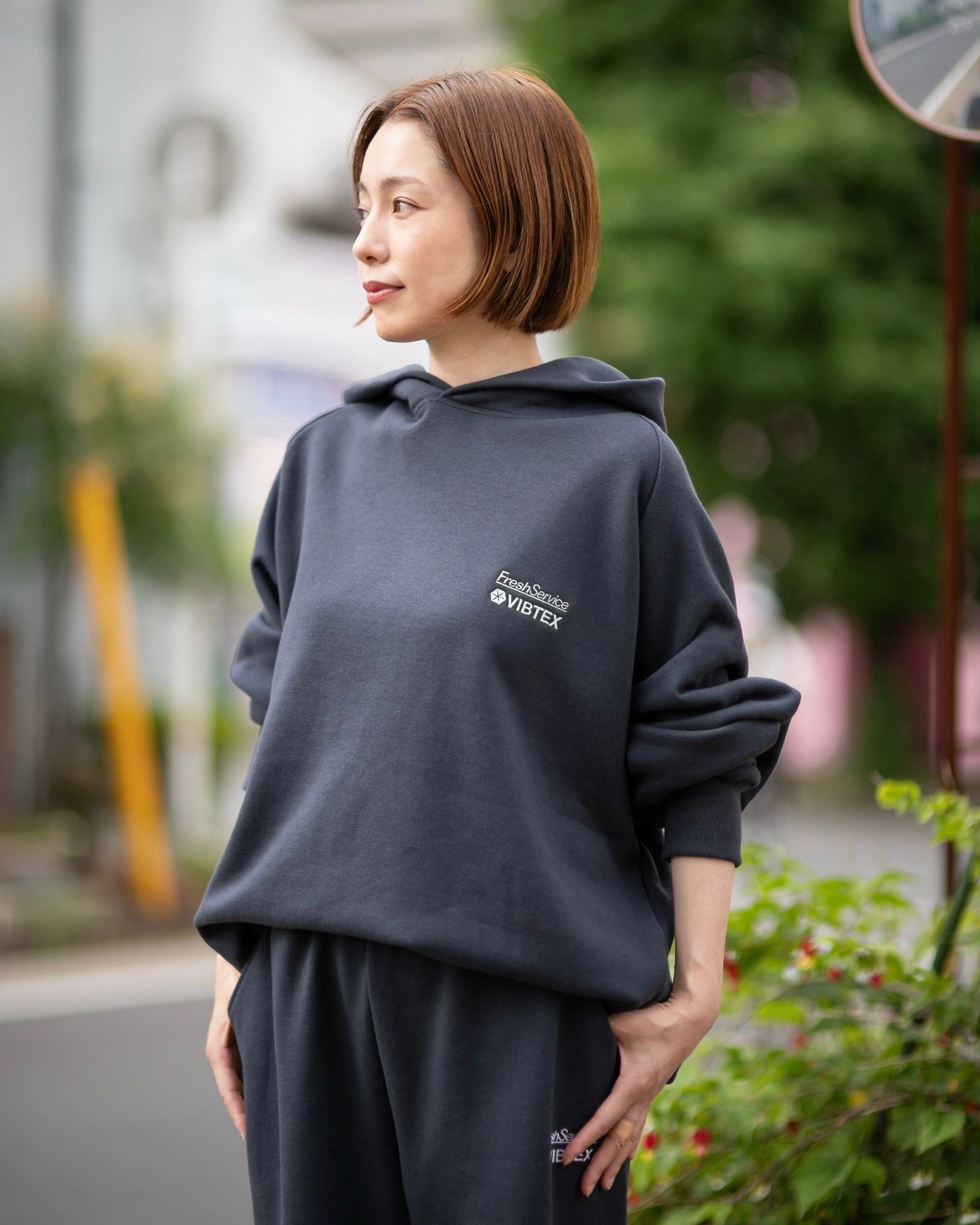 FreshService - フレッシュサービス VIBTEX for FreshService SWEAT PULL HOODIE(FSC-70211B)GRAY  | mark