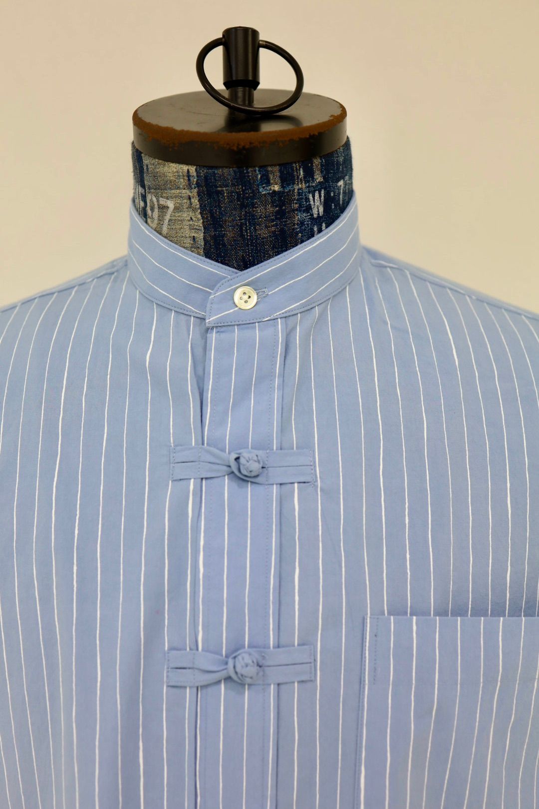 S.F.C 26SS エスエフシーCOTTON STRIPE KUNG FU SHIRT(SFCSS26S05)Sax☆1月24日(土)発売！