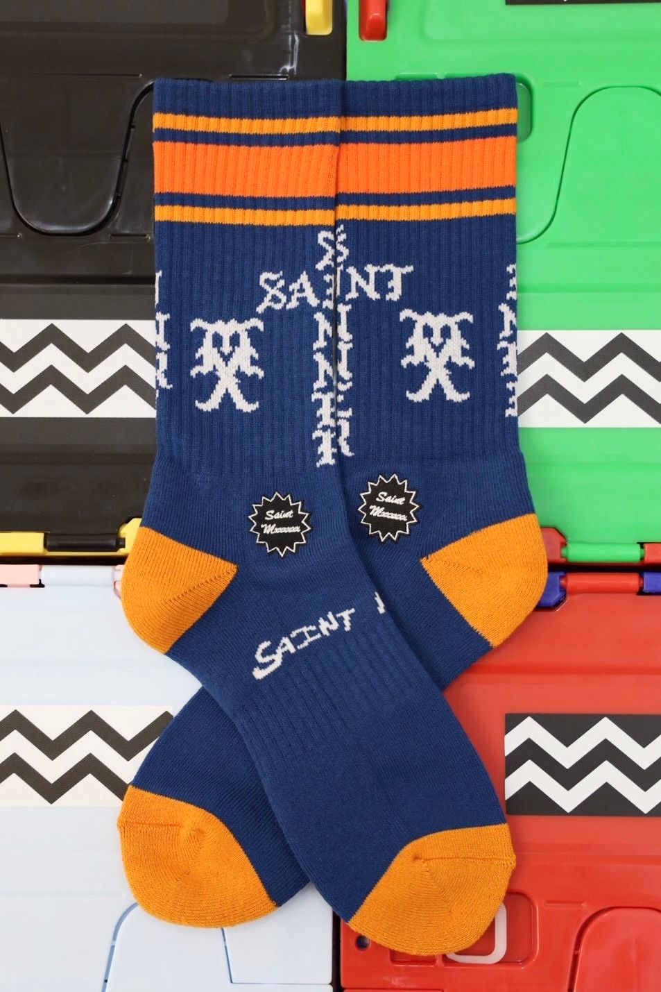 セントマイケル SINNER SOCKS (SM-HR1-0000-115)BLUE/ORANGE★10月11日(土)発売！
