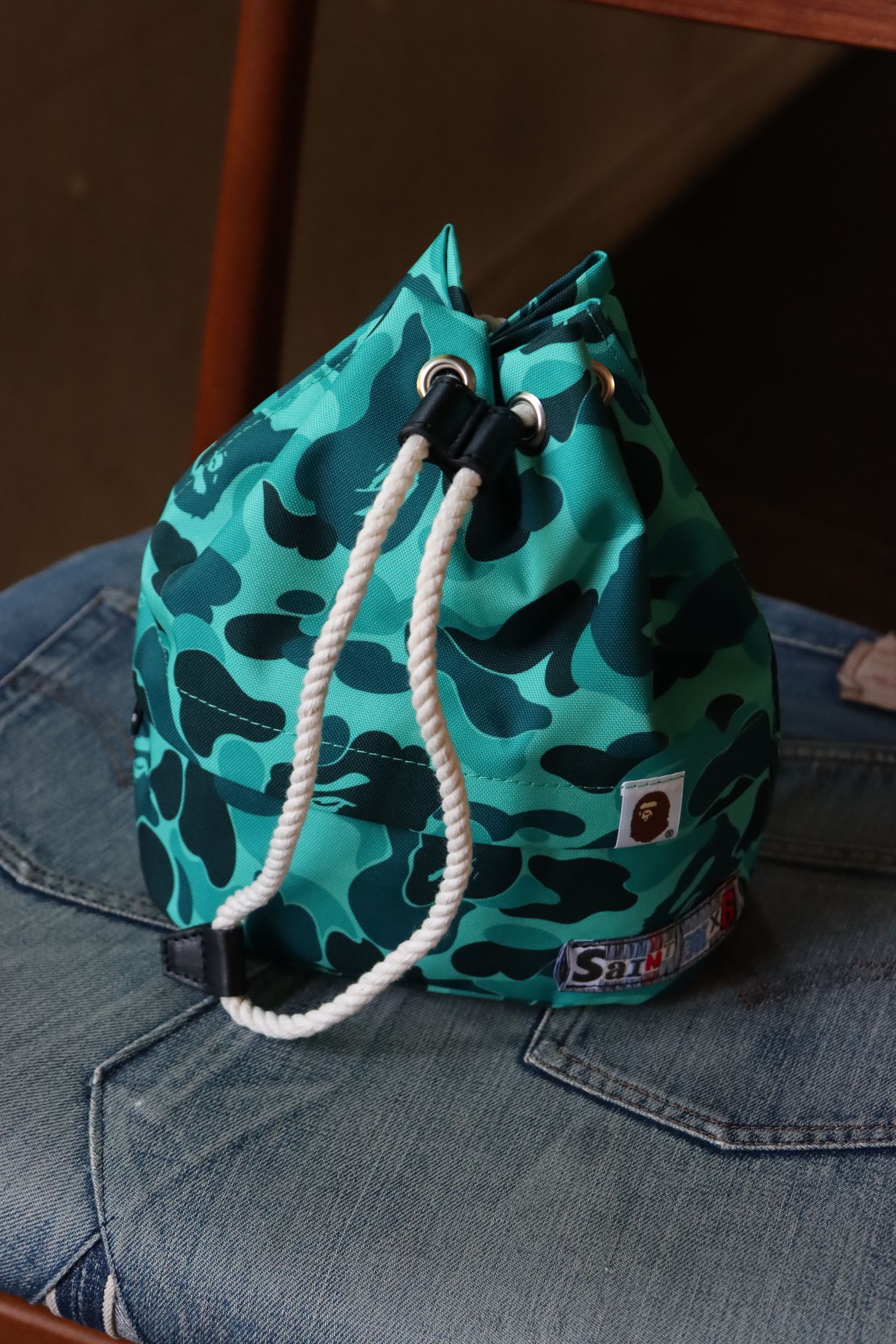 新品‼︎ SAINTMICHAELセントマイケル×APE ロープスナップバッグ SAINT M×××××× 24SS BAPE_ROPE SNAP BAG SAINT MICHAEL (セント