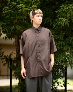 グラフペーパー Easy Care Poplin S/S Oversized B.D Shirt(GM263-50621)BROWN☆7月11日(土)発売！