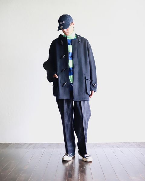 TapWater 23AW Tasmania Double Melton Short Duffle"NAVY"スタイル