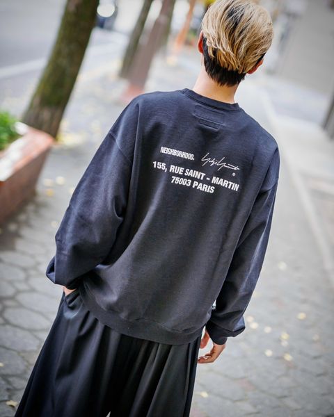 yohji yamamoto x NEIGHBORHOOD SWEAT SHIRT LS (BLACK)スタイル