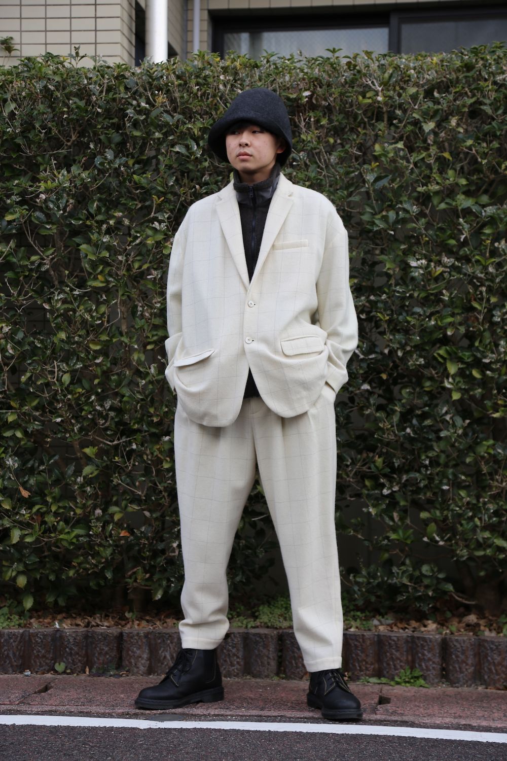 Dulcamara リフレクターツイードセットアップ"off White" style 2020.12.27.