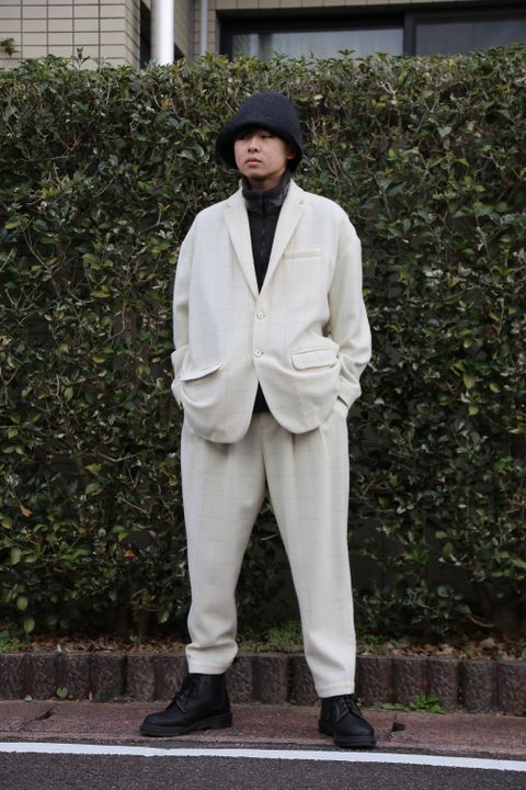 Dulcamara リフレクターツイードセットアップ"off White" style 2020.12.27.