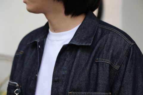 YOKE DETACHABLE POCKET DENIM JACKET(YK21SS0196B) style. 2021.04.05.