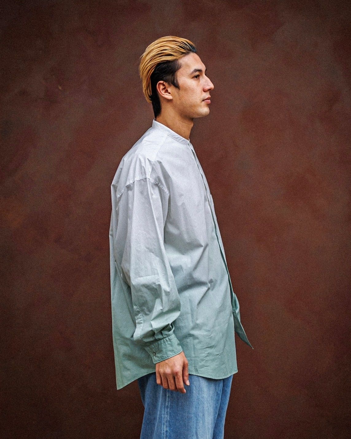 グラフペーパー Broad L/S Oversized Band Collar Shirt スタイル 2月8日(土)新作発売！