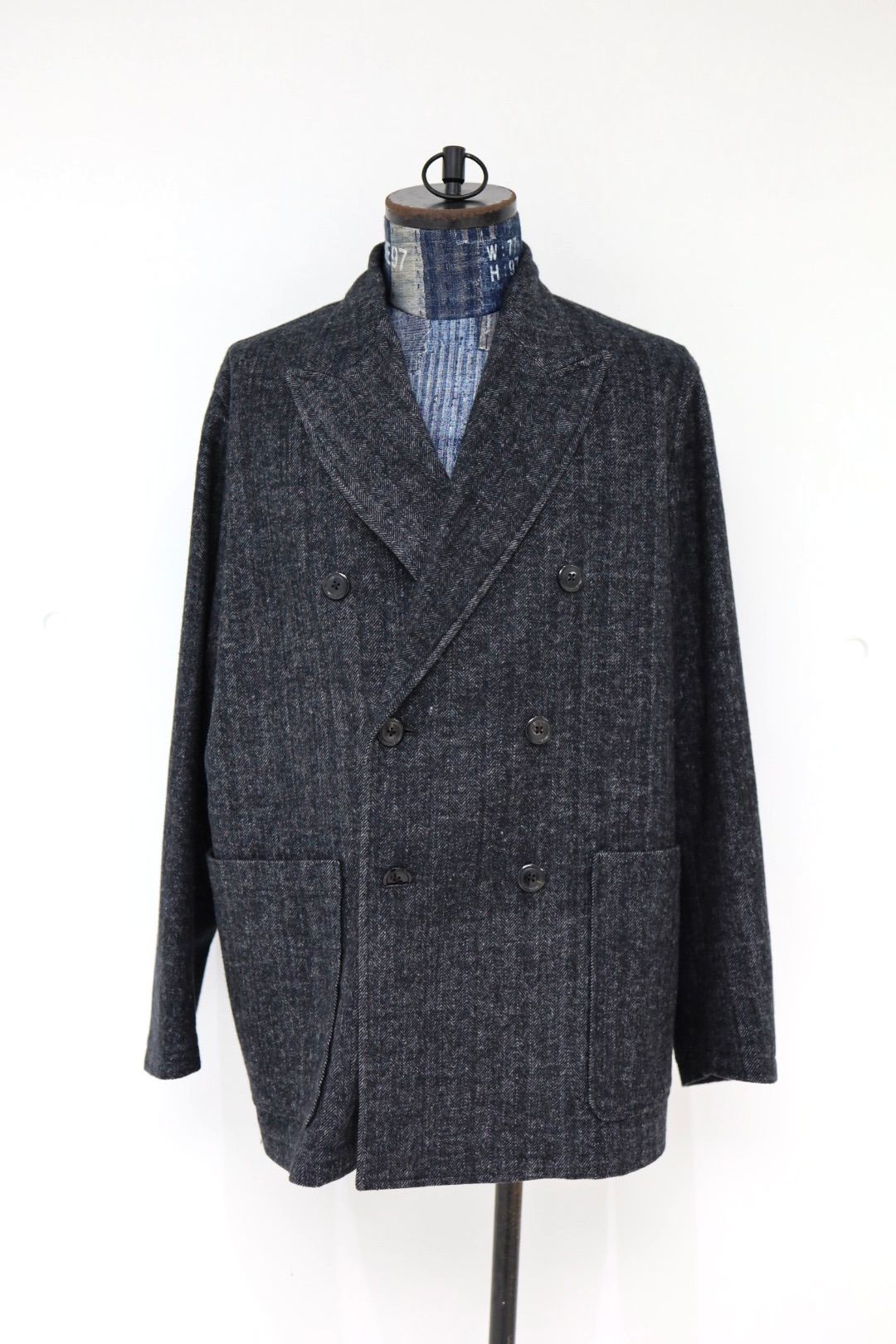 マーカ 26AW ヘビーシルクフランネル / リラックスドフィット W.B ジャケット(M26C19JK01C)HERRINGBONE☆新作発売！