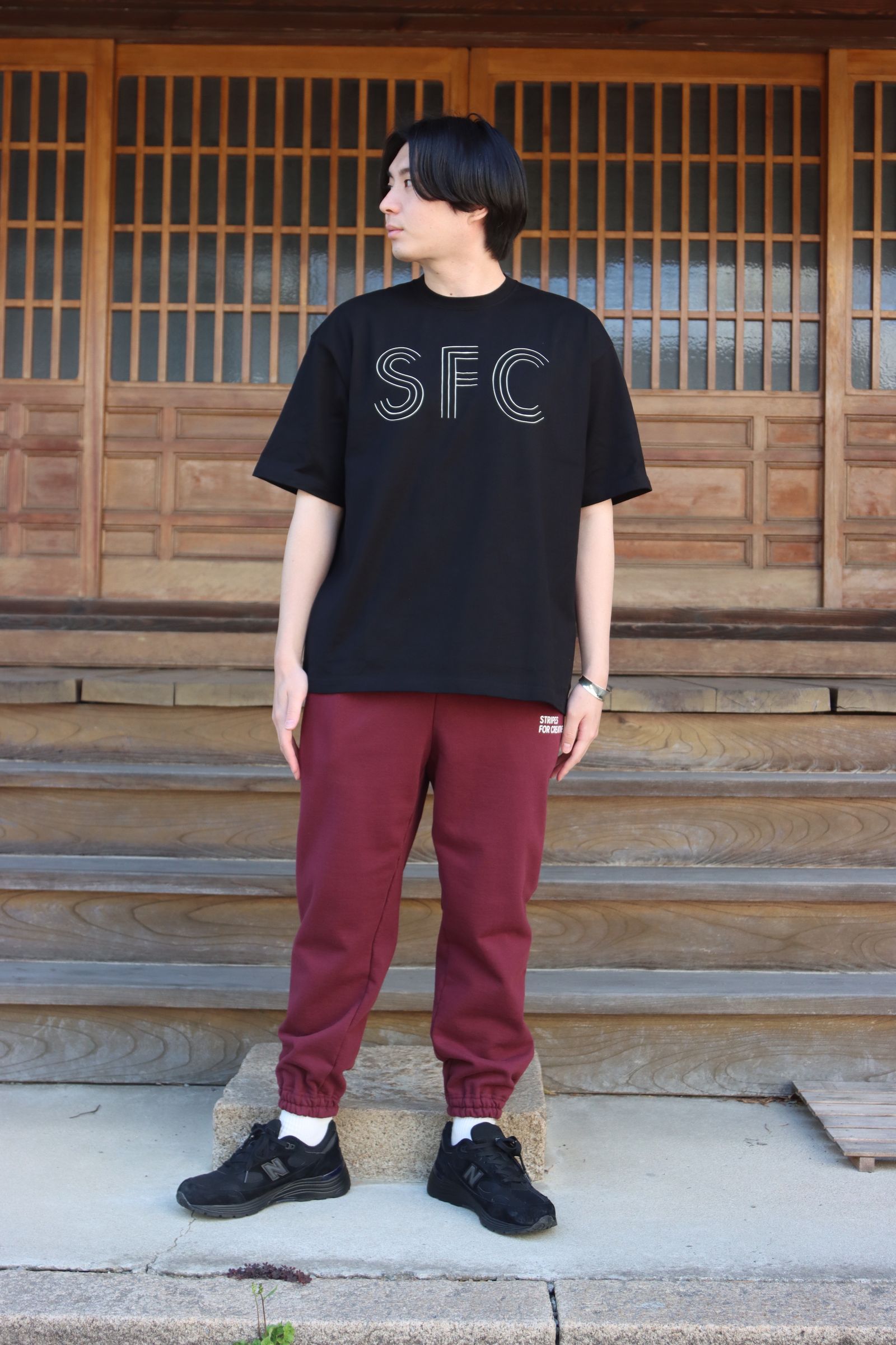 s.f.c stripes for creative パジャマシャツ-