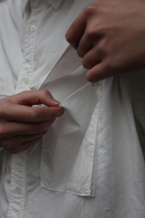 Graphpaper Garment Dyed Poplin Umbrella Yoke Shirt(GM211-50032) style.2021.1.24.