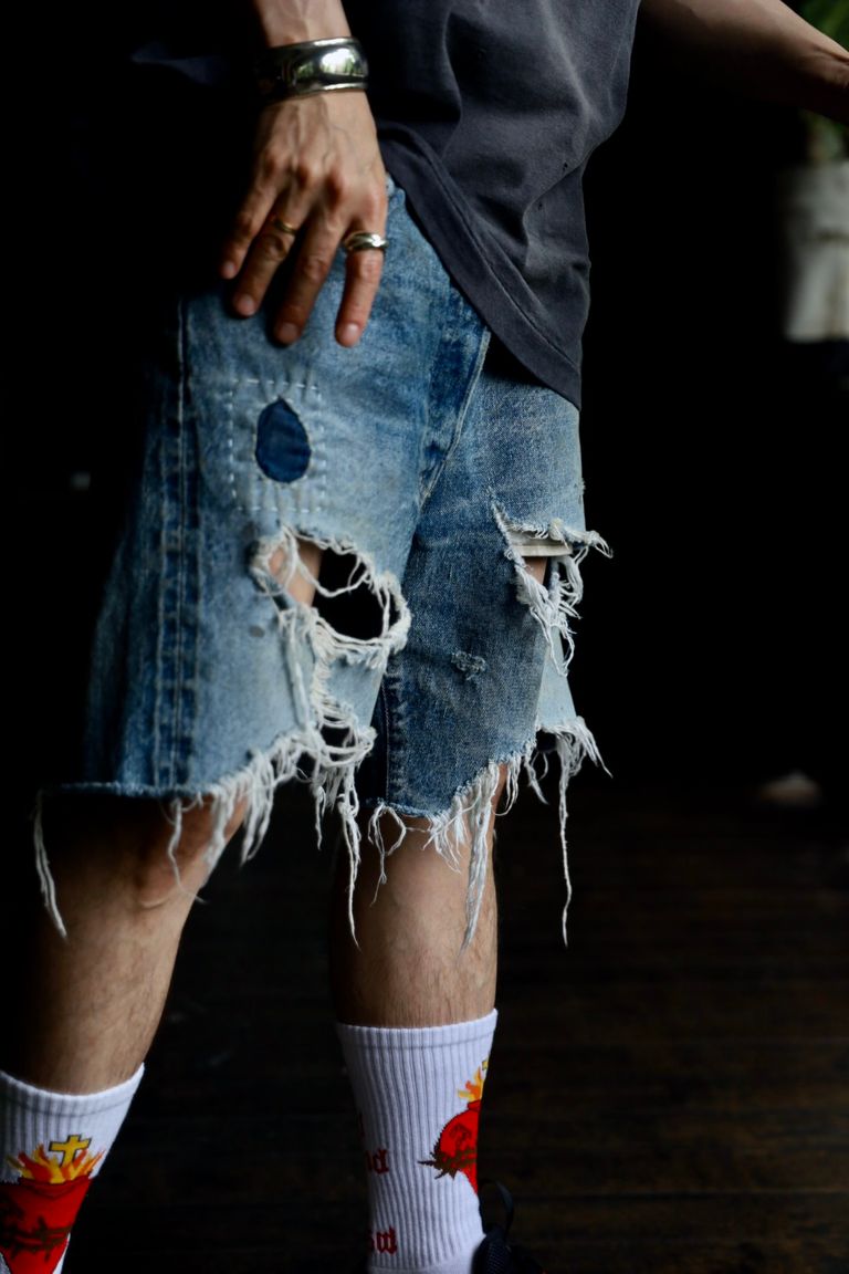 SAINT M×××××× - セントマイケル24SS SAINT_DENIM SHORTS (SM-YS8-0000 