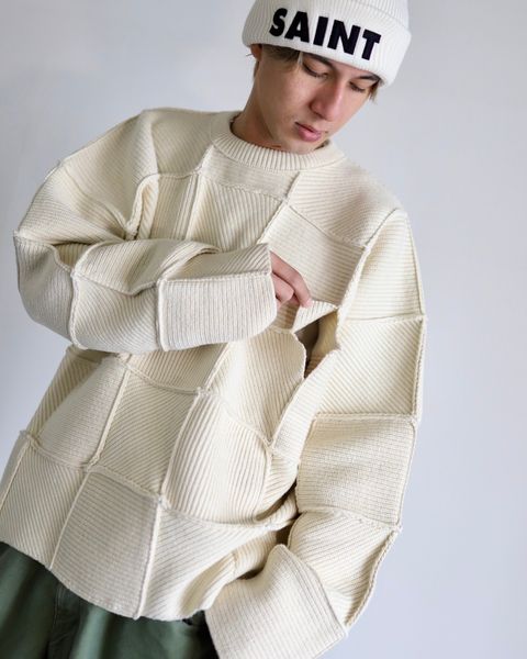 YOKE  ヨーク 24SS PATCHWORK RIB SWEATERスタイル