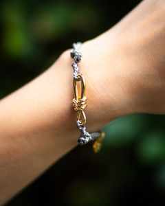 XOLO JEWELRY ショロジュエリー / Twisted Rope Link Silk Code Bracelet-Gold- (GRAY)