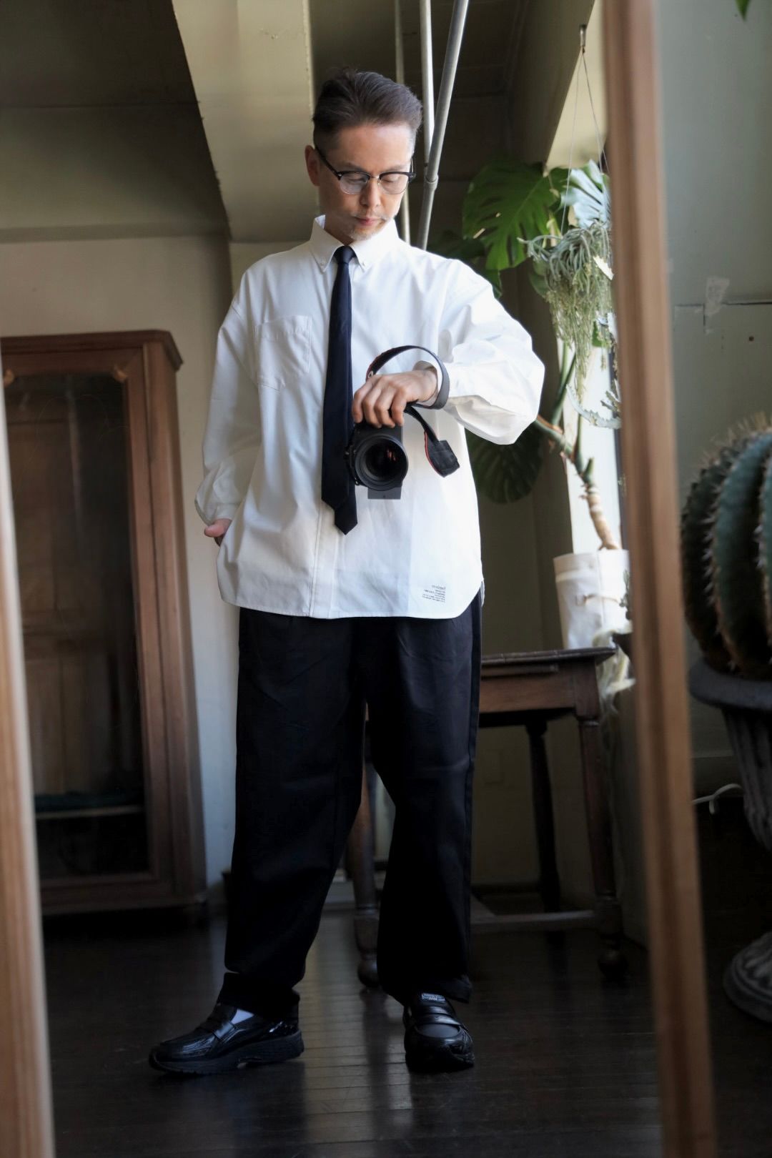 フレッシュサービス DRY OXFORD CORPORATE L/S B.D.SHIRT(WHITE)