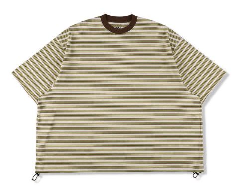 is-ness 26AW Balloon Border Short-sleeve T-Shirt(26AW_02_31SSSH05-1)BROWN x GREEN☆新作発売！