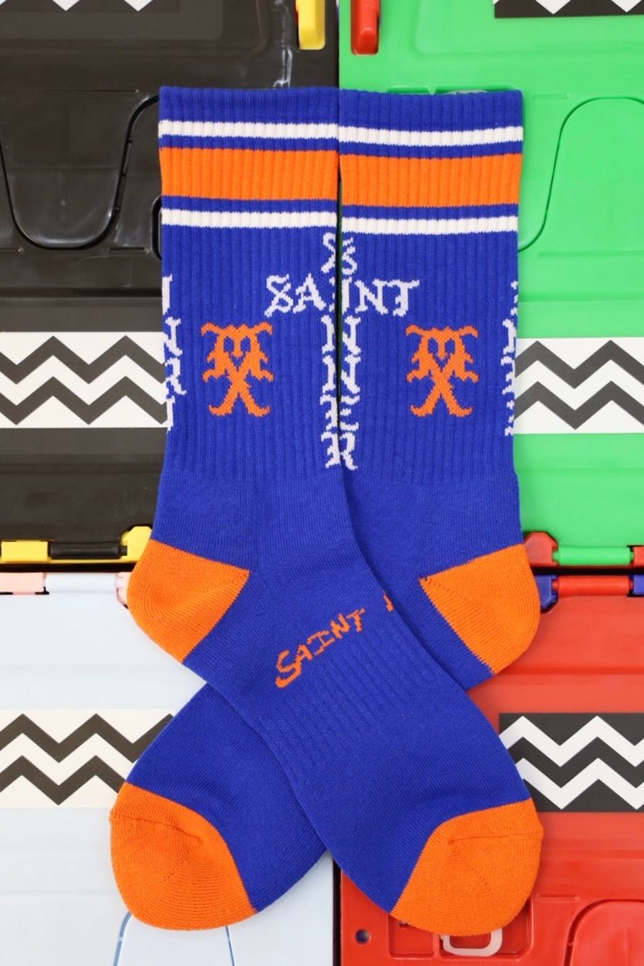 セントマイケル SINNER SOCKS (SM-HR1-0000-116)BLUE/ORANGE/WHITE★10月11日(土)発売！