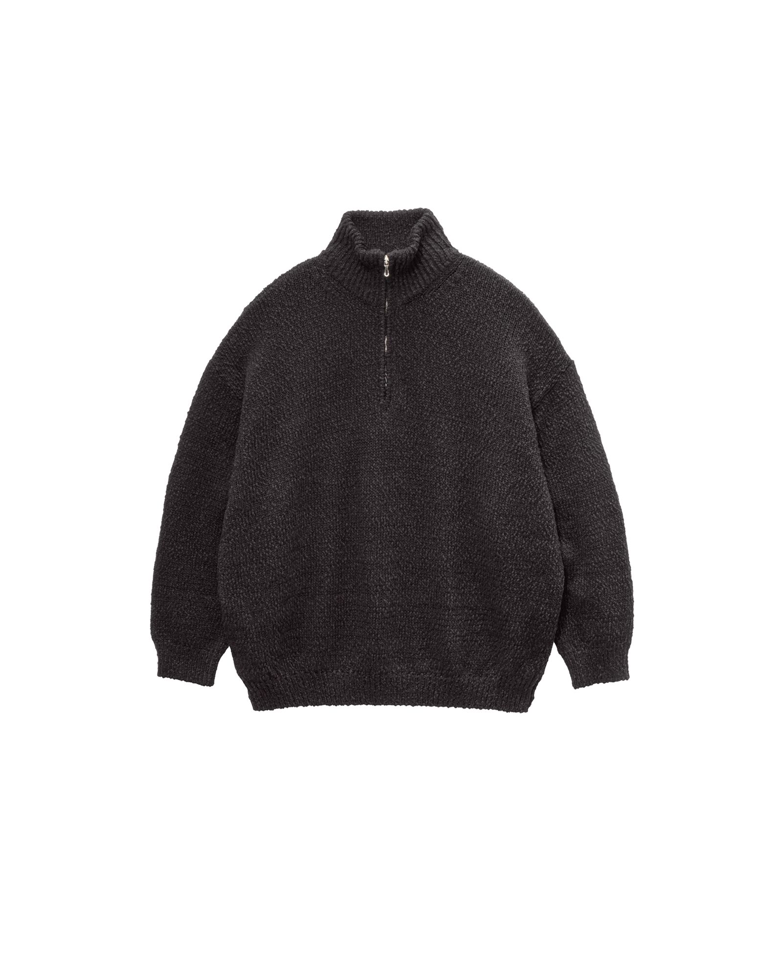 グラフペーパー Cotton Wool Slub Oversized Half Zip Knit(GU263-80603)BLACK☆9月12日(土)発売！