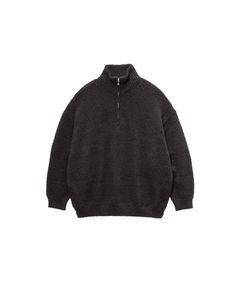 グラフペーパー Cotton Wool Slub Oversized Half Zip Knit(GU263-80603)BLACK☆9月12日(土)発売！