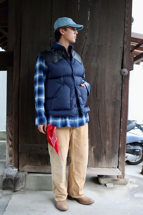 RAFU23AW RMFC DOWN VEST W/EMB'D "BLEU"スタイル