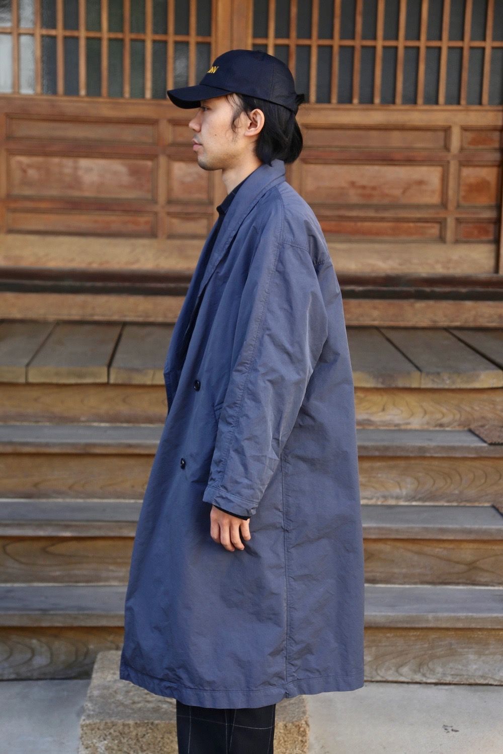 フードフードなしGraphpaper Garment Dyed Shop Coat navy 1