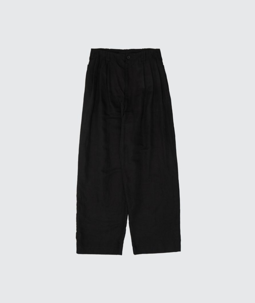 YOKE 26SS Linen Silk Kersey 3pleated Tapered Trousers(YK26SS01209P)BLACK☆3月20日(金)発売！