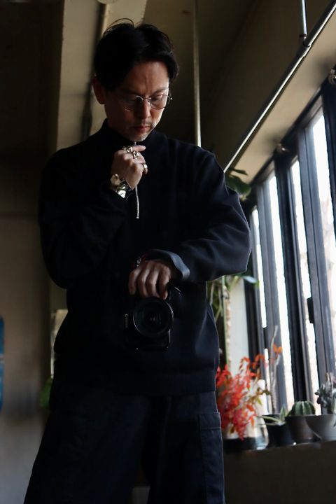 ATON エイトン 23SS WOOL WASHI HALF ZIP SWEATERスタイル