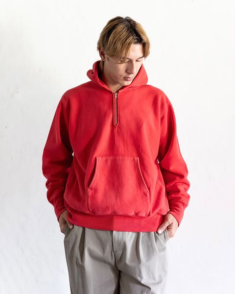 A.PRESSE Vintage Half Zip Sweat Hoodie(RED)スタイル 8月24日(土)新作発売！