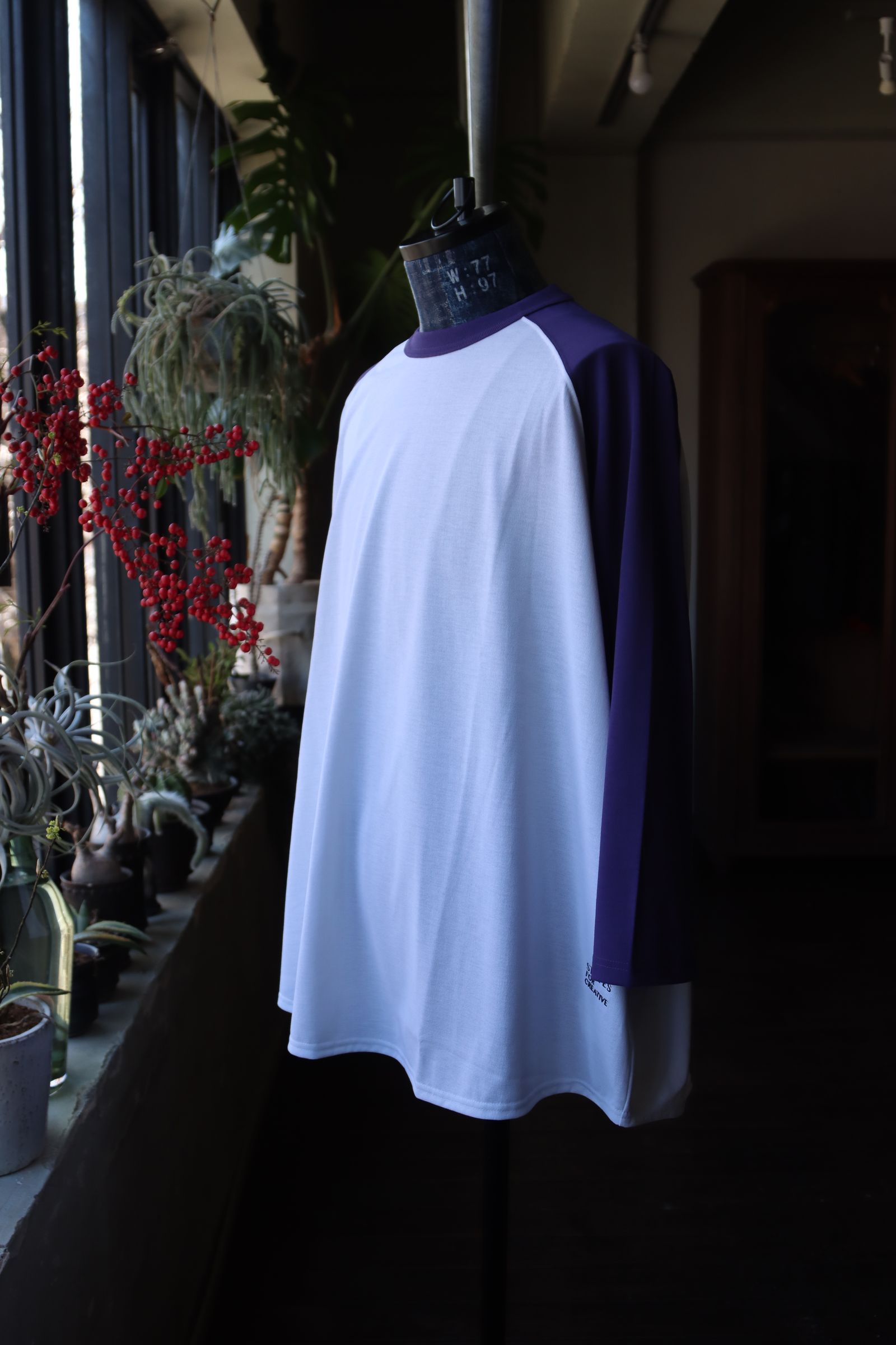 S.F.C 24SS エスエフシー RAGLAN BASEBALL TEE(SFCSS24CS12)White/Purple