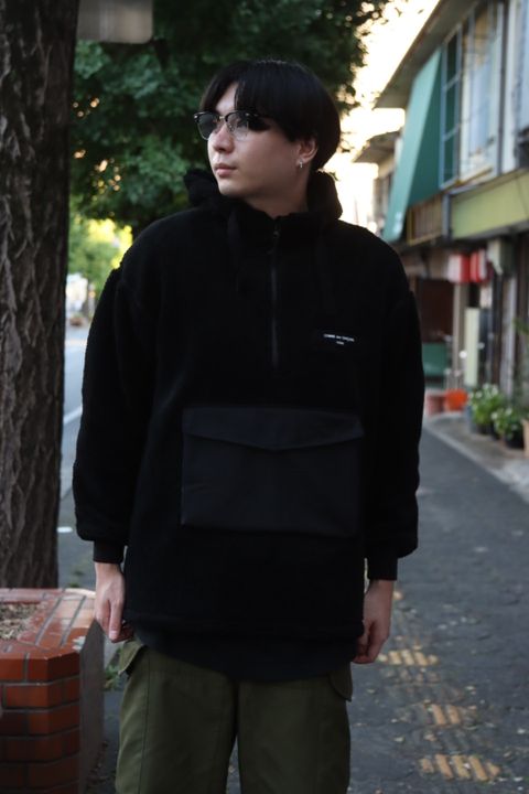COMME des GARCONS HOMME ボアフリースハーフジップパーカー style.2022.9.30