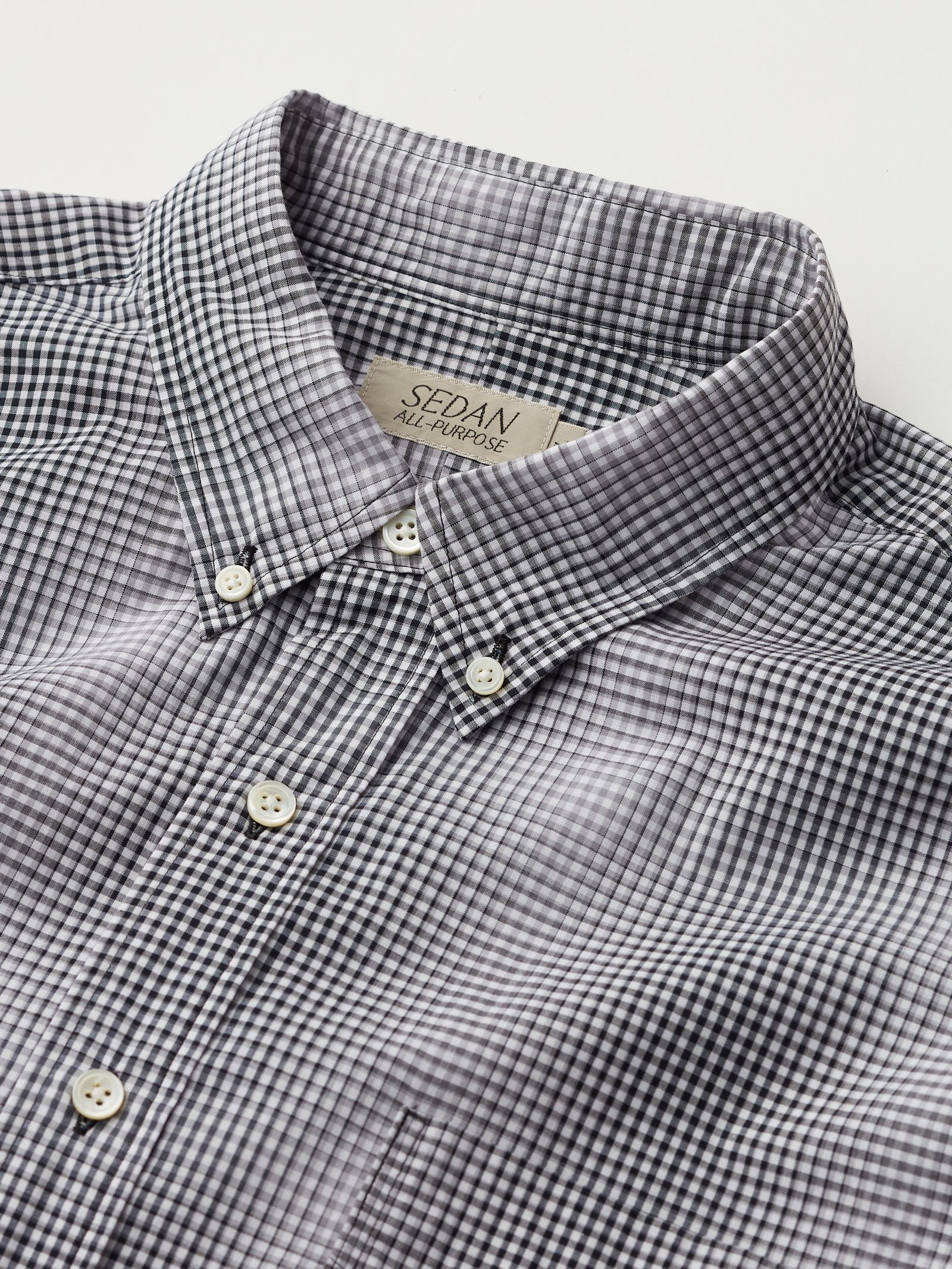 セダンオールパーパスSS24 Detachable Shadow Plaid BD Shirt (SD24S-SH04)Black Plaid