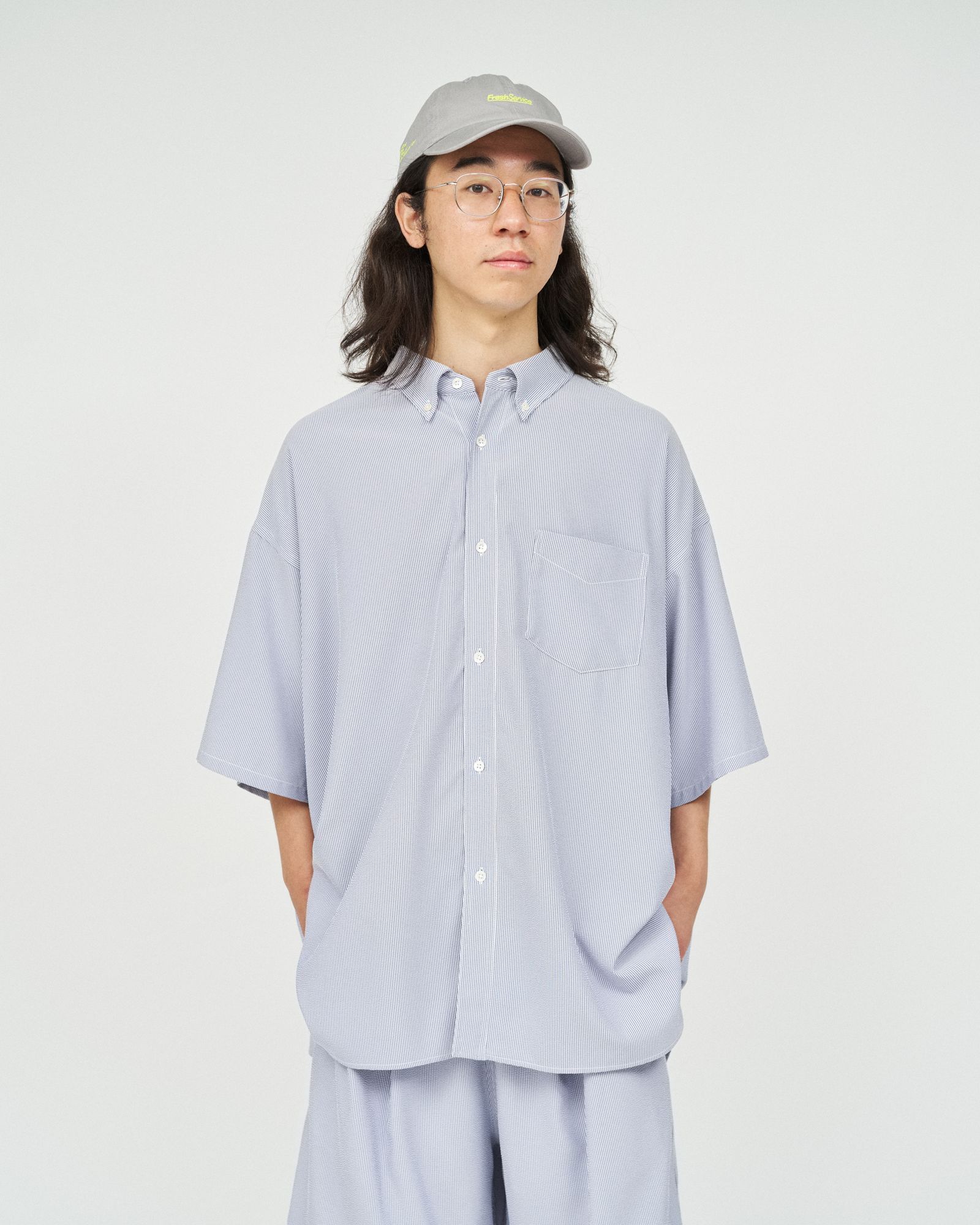 フレッシュサービス SEERSUCKER B.D SHIRT (FSC252-50043)BLUE☆6/21(土)発売！