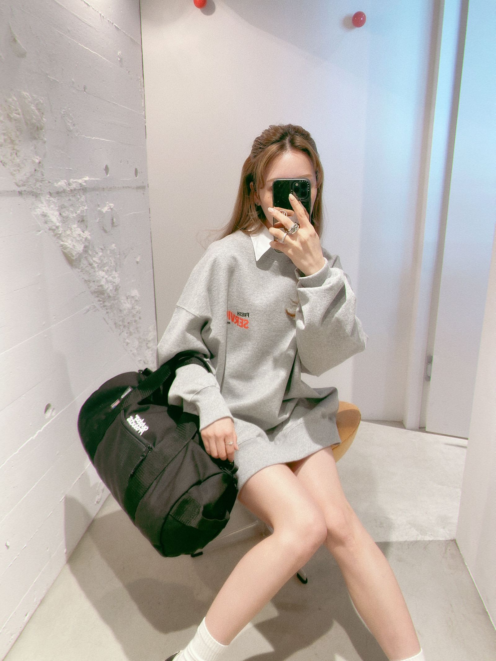 FreshService CORPORATE PRINTED CREW NECK SWEAT"All Day All Night" style.2024.5.9