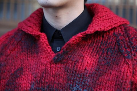 Yohji Yamamoto 朝倉ペイント手編タートルCニットstyle.10.1.