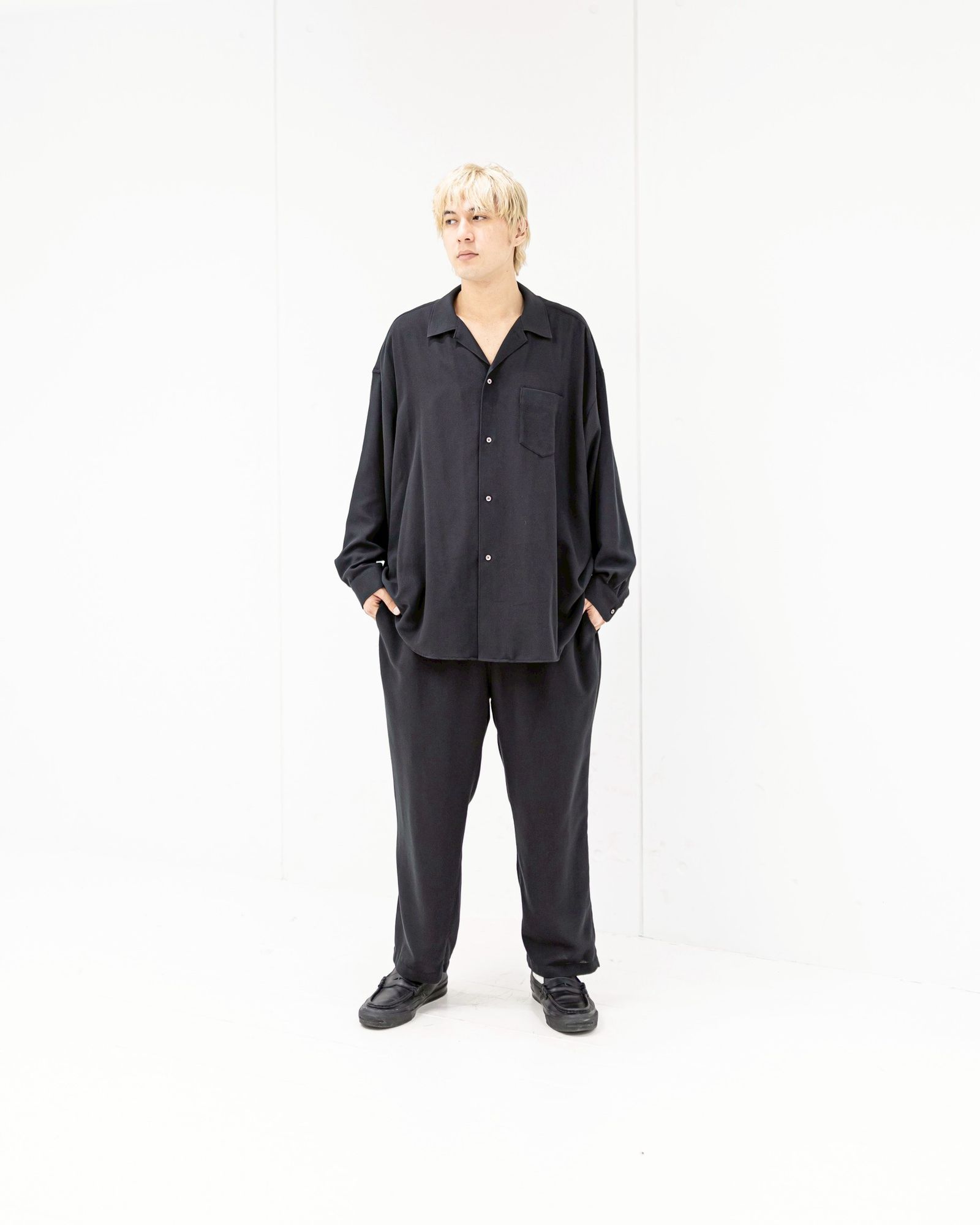 Graphpaper Viscose Viyella L/S Sleeping Shirt (CHARCOAL)新作発売！