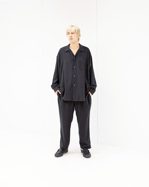 Graphpaper Viscose Viyella L/S Sleeping Shirt (CHARCOAL)新作発売！