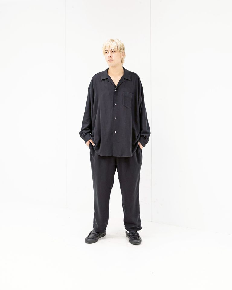 Graphpaper Viscose Viyella L/S Sleeping Shirt (CHARCOAL)新作発売！