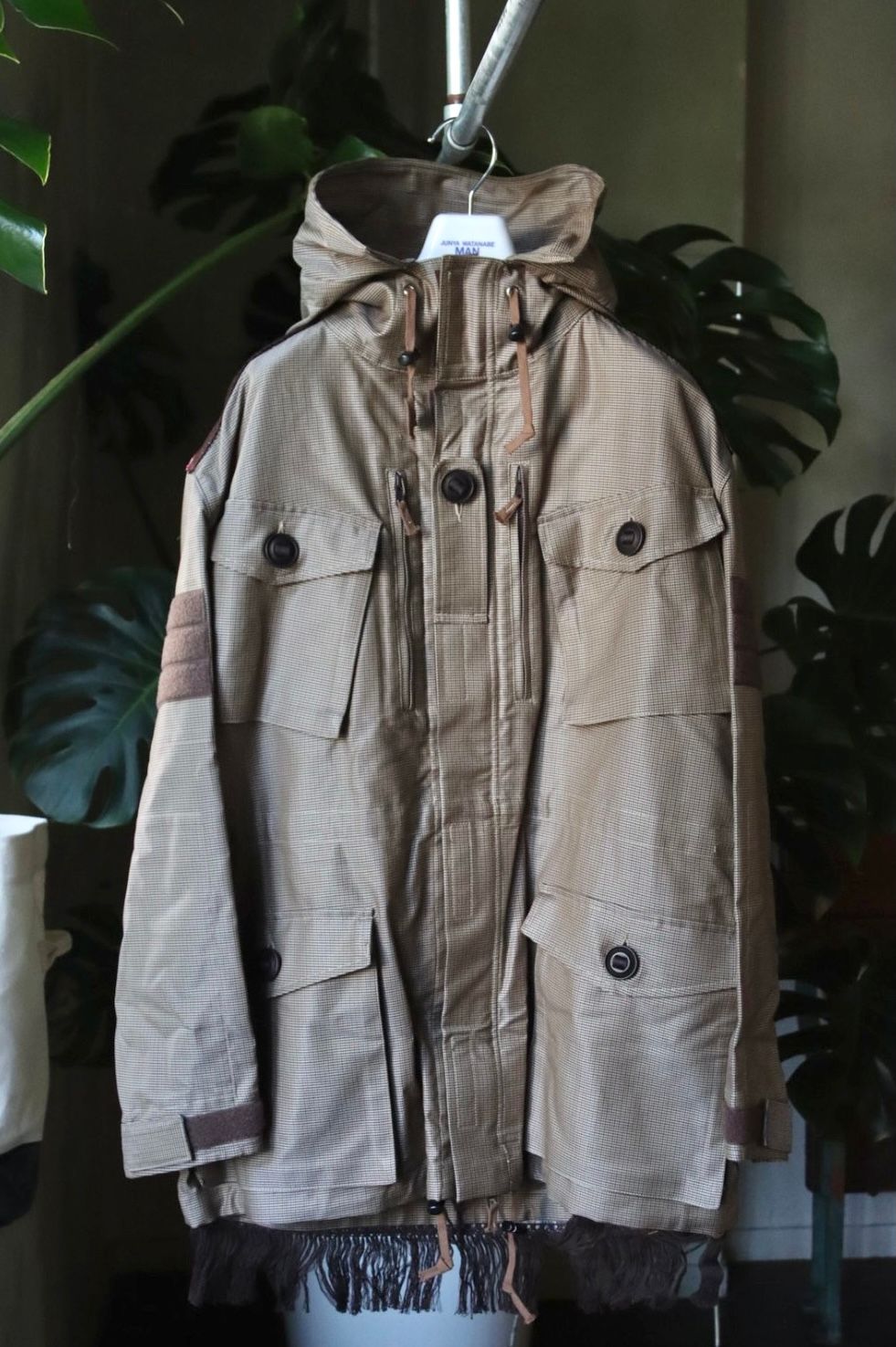 ジュンヤワタナベマン 22FW Jay Kayコラボ フーデッド ジャケット(WJ-J004-051)BEIGE/BLACK×BROWN/RED/WHITE
