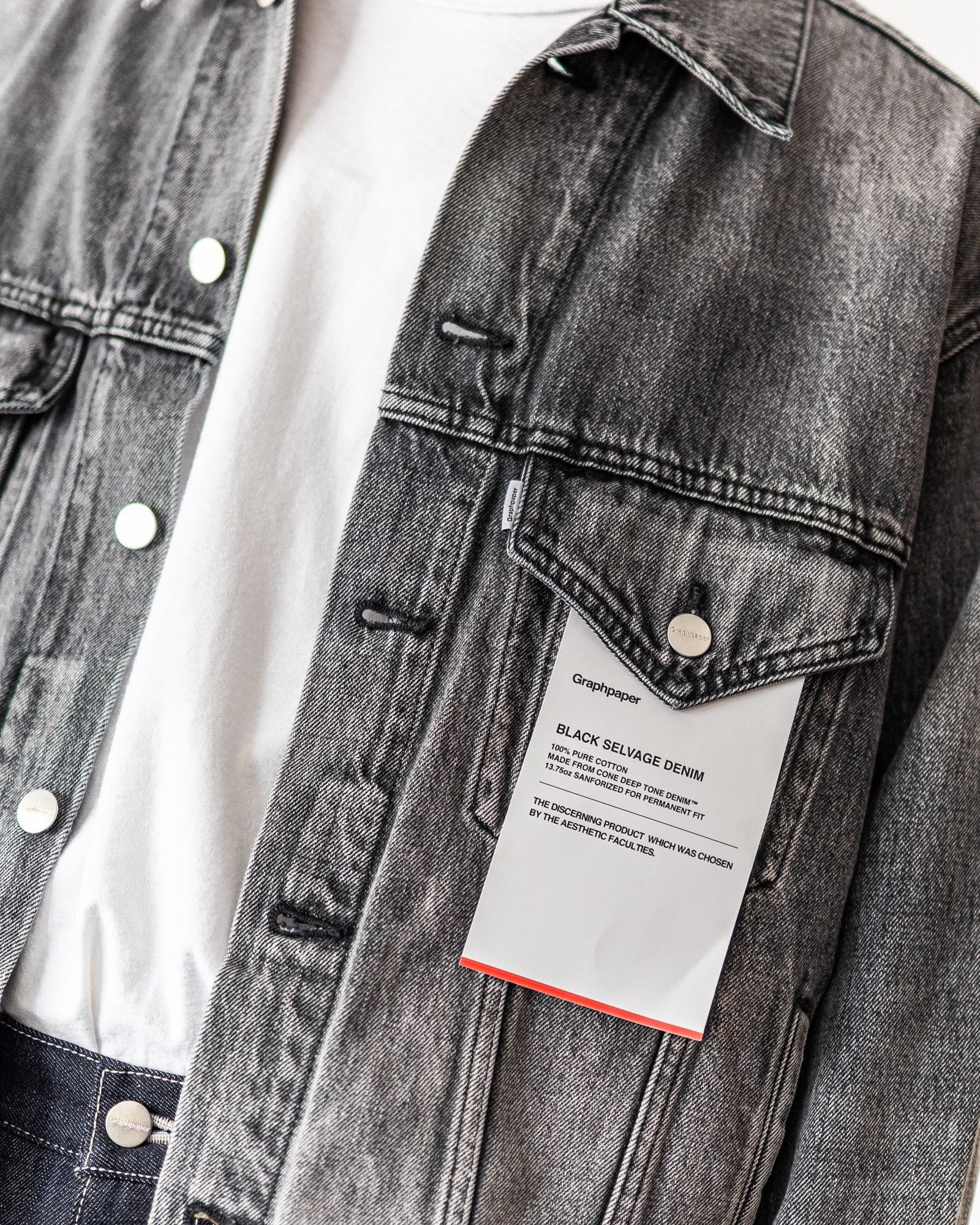 グラフペーパー 25AW Selvage Denim Trucker Jacket(GM253-20055LB)BLACK_LIGHT FADE