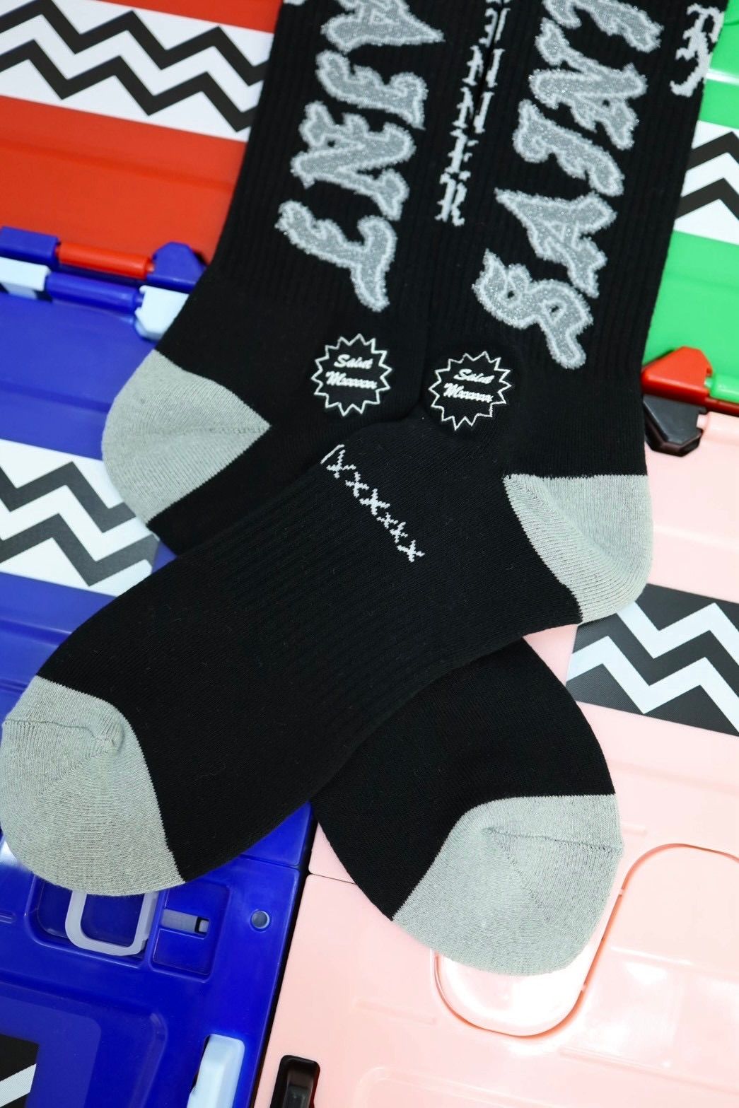 セントマイケル 26SS SAINT SOCKS(SM-MK8-0000-109)BLACK×GRAY☆4月11日(土)発売！