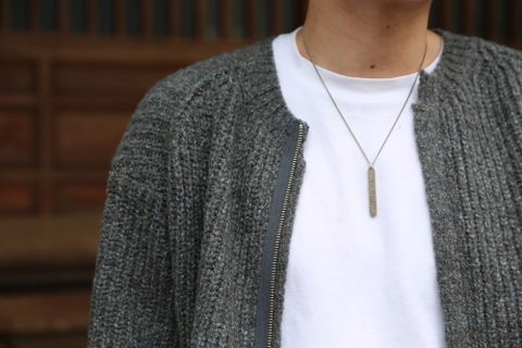YOKE 20awより、3G BACK ZIP RIB CREW NECK BLUE GRAY style.2020.9.12.