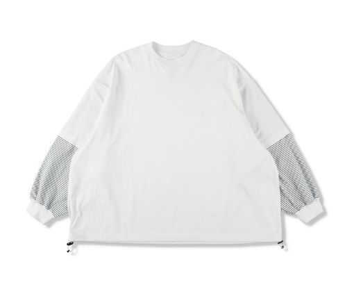 イズネス25AW BALLOON LAYERED LONG SLEEVE T SHIRT(1007AWCS02)WHITE×NAVY border