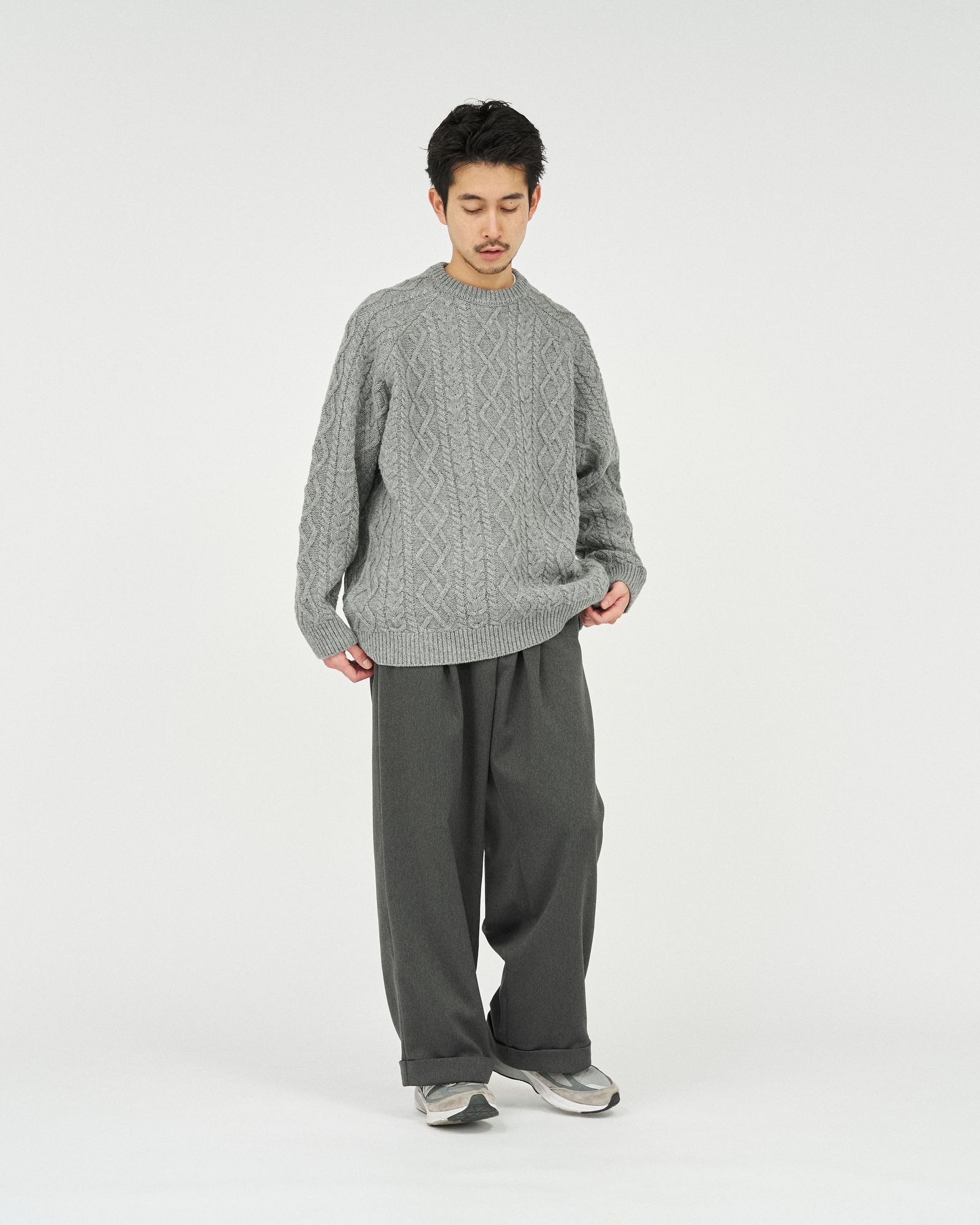 フレッシュサービス SHETLAND WOOL x SOLOTEX® TECH FISHERMAN SWEATER (FSC253-80165)H.GRAY★10月18日(土)発売！