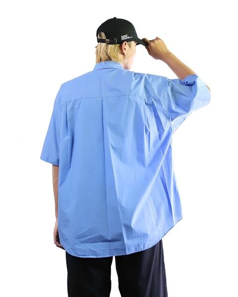 グラフペーパー 24SS Broad S/S Oversized Regular Collar Shirt(BLUE) style 2024.5.17